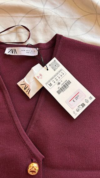 Chaleco Zara Granate Botones Dorados