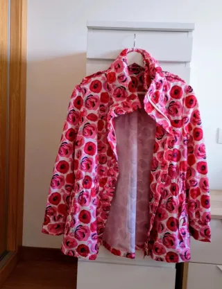 Chaqueta Vintage Flores Rosas y Rojas