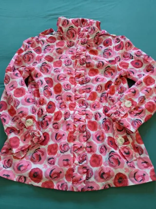 Chaqueta Vintage Flores Rosas y Rojas