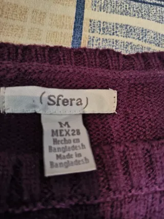 Vestido de punto granate con bolsillos