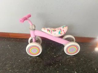 Bicicleta sin pedales niña rosa unicornios