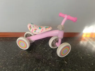 Bicicleta sin pedales niña rosa unicornios