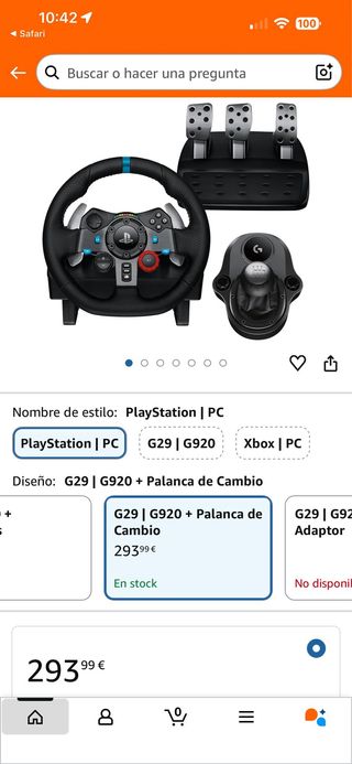 Volante Logitech para Play S. o PC