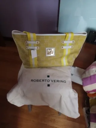 Bolso Roberto Verino Amarillo y Blanco