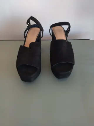 Sandalias de plataforma negras mujer