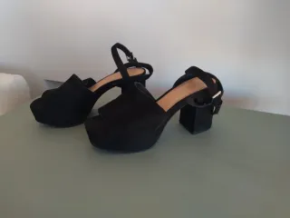 Sandalias de plataforma negras mujer