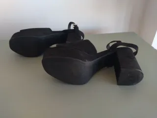 Sandalias de plataforma negras mujer