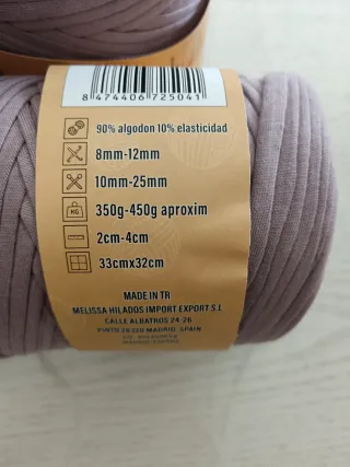 4 ovillos Trapillo malva gris topo