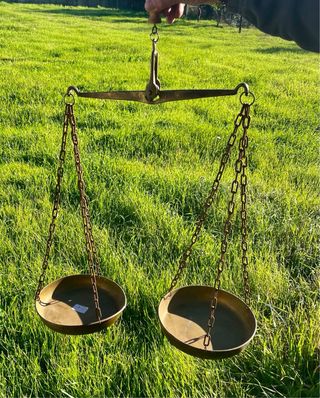 Bilancia a due piatti sospesa