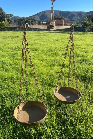 Bilancia a due piatti sospesa