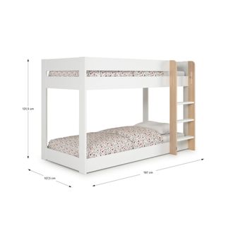 Litera 90x190 Blanco y Roble