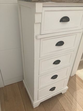 Sinfonier blanco madera 5 cajones