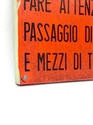 Targa industriale vintage – Avviso manovre – Lamiera verniciata