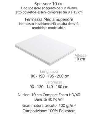 Materasso per Divano Letto