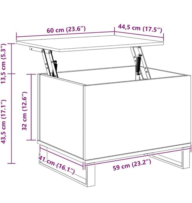 Mesa centro extensible blanca y negra