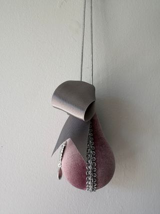 Adorno Manualidades Rosa y Plata