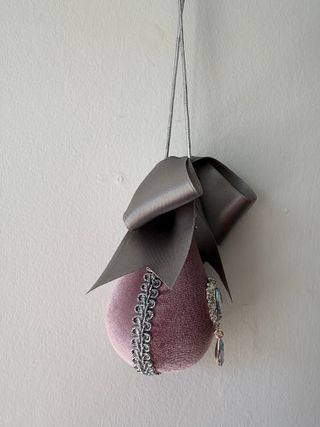 Adorno Manualidades Rosa y Plata