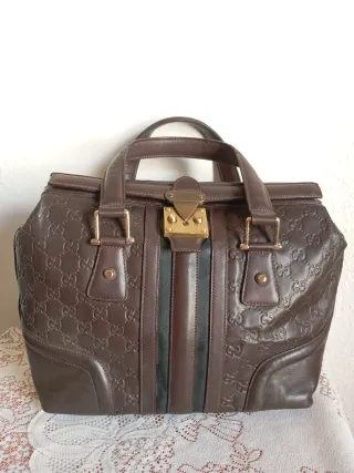 Bolso Gucci Piel Marrón Dorado