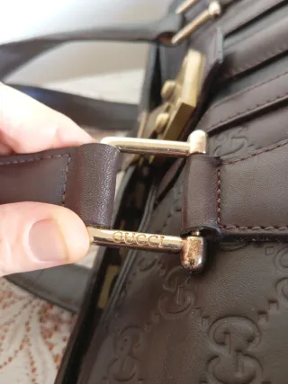 Bolso Gucci Piel Marrón Dorado