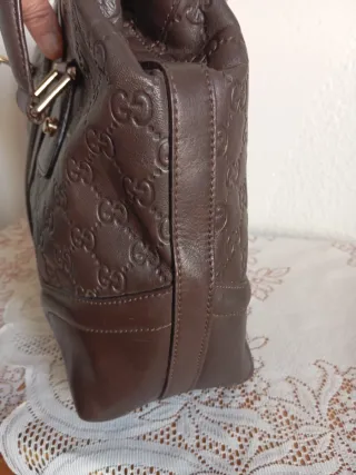 Bolso Gucci Piel Marrón Dorado