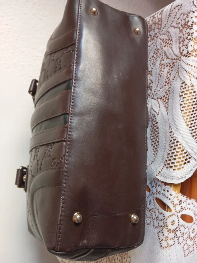 Bolso Gucci Piel Marrón Dorado