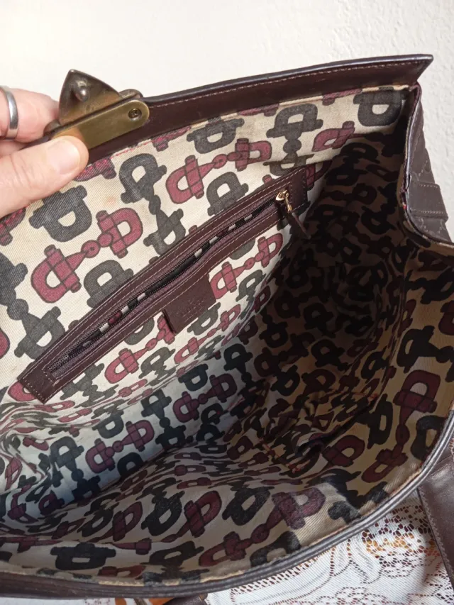 Bolso Gucci Piel Marrón Dorado