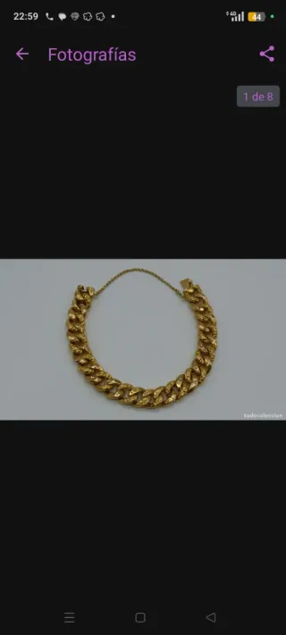 Pulsera de oro estilo cubano 1960