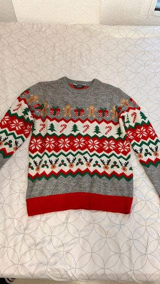 Jersey Navideño Gris y Rojo