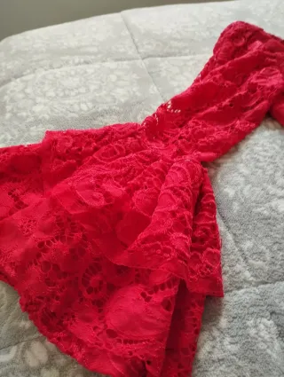 Traje de flamenca rojo con volantes