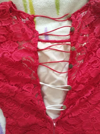 Traje de flamenca rojo con volantes