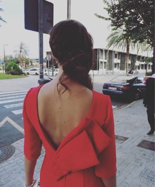 Vestido rojo lazo Silvia Navarro