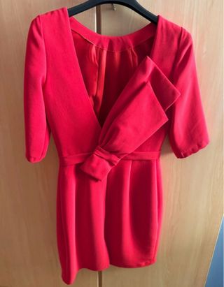 Vestido rojo lazo Silvia Navarro