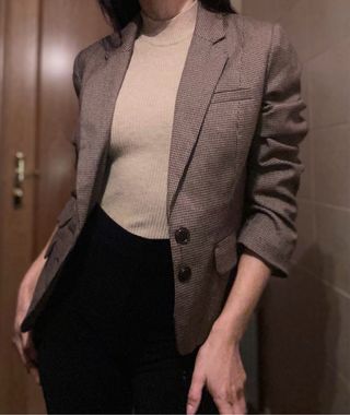 Blazer cuadros Pimkie marrón y beige