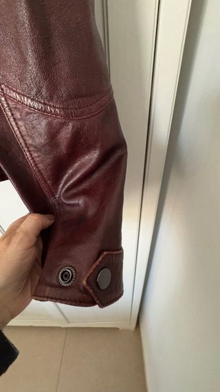 Chaqueta de cuero 100% estilo motero