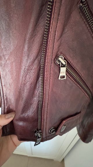 Chaqueta de cuero 100% estilo motero