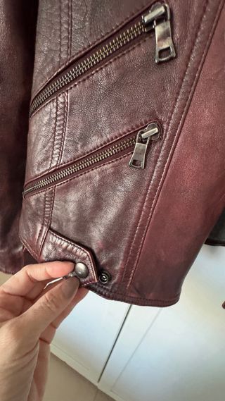 Chaqueta de cuero 100% estilo motero