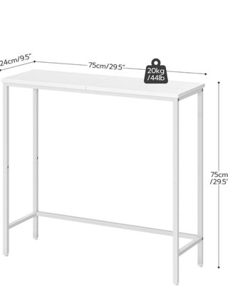 Mesa consola metal y mimbre