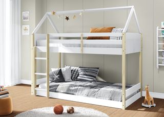 Litera Casita Blanca y Roble 90x190