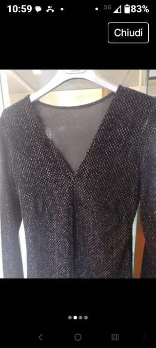 Tubino velluto lurex nido d'ape tg 44