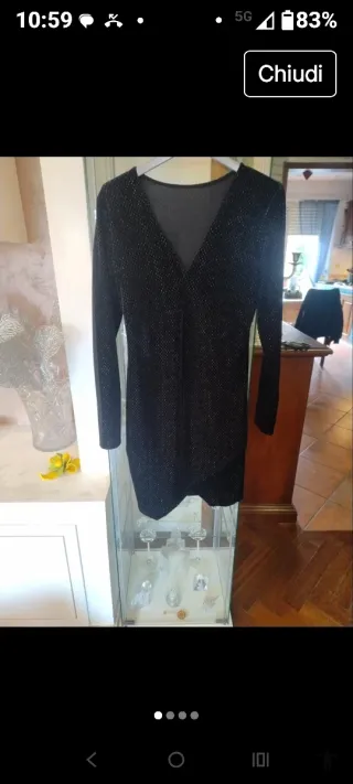 Tubino velluto lurex nido d'ape tg 44