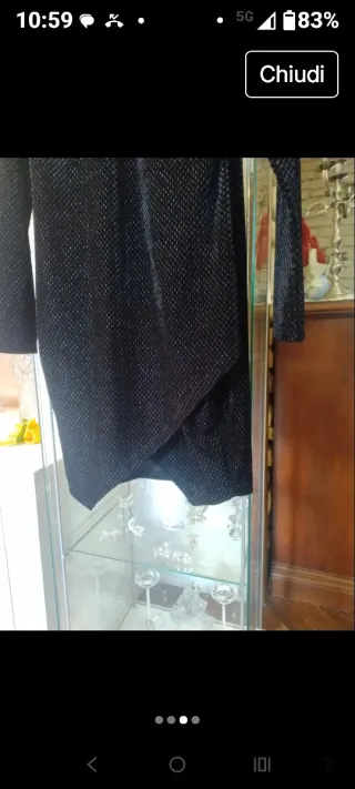 Tubino velluto lurex nido d'ape tg 44