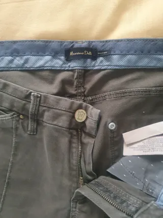 Pantalones Massimo Dutti verde oscuro