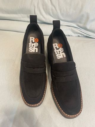 Mocasines negros tacón