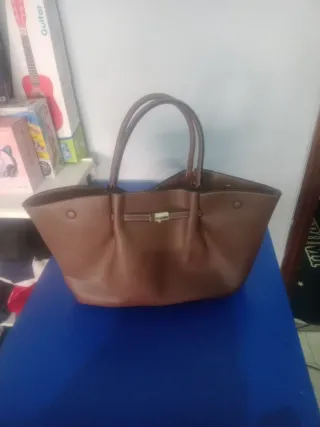 Bolso de mano marrón para mujer