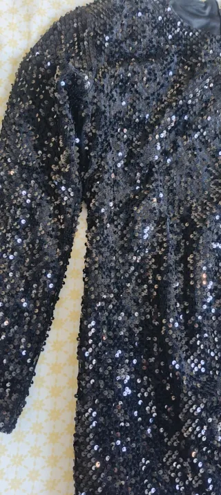 Vestido Mango lentejuelas negro