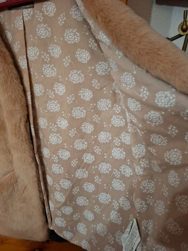 Chaleco pelo sintético beige talla única