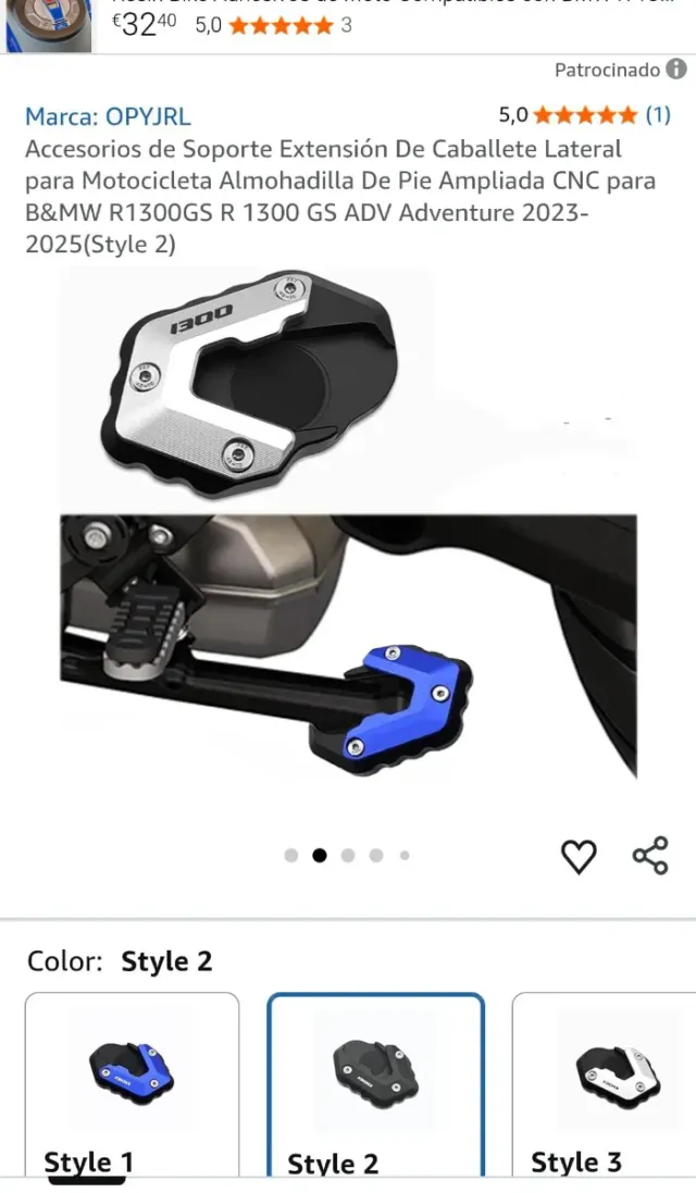 Extensión Soporte Caballete Lateral Moto