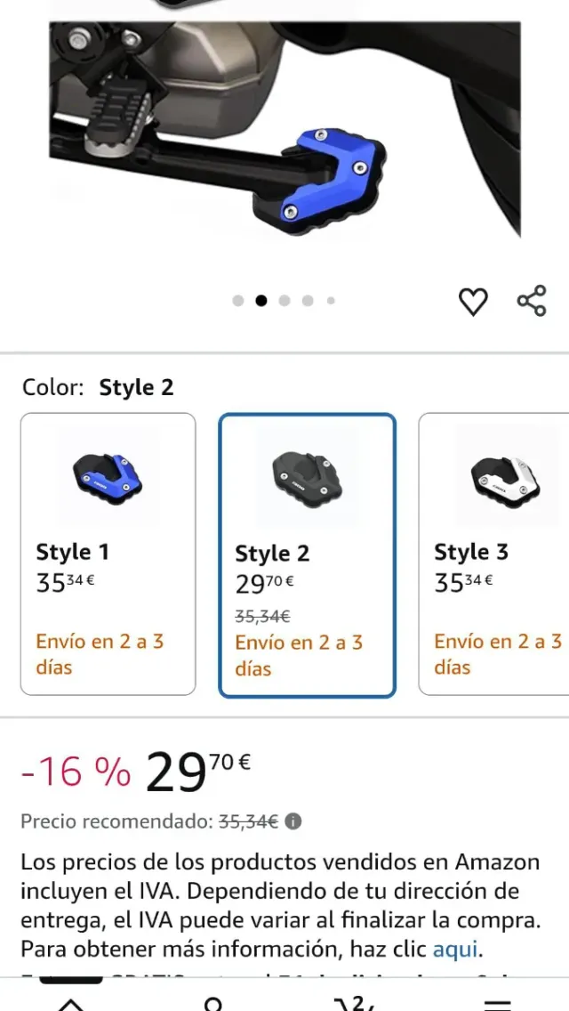 Extensión Soporte Caballete Lateral Moto