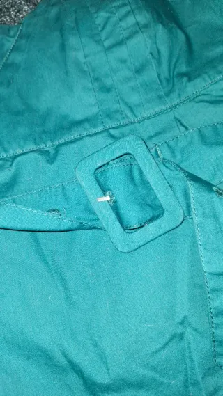 Vestido sin tirantes color verde azulado