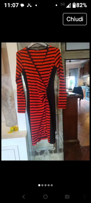 Abito caldo cotone tg S drappeggio